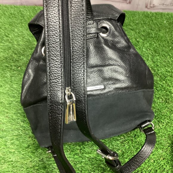 Rebecca Minkoff Mansfield Convertible Backpack Black Leather & Canvas - Picture 10 of 16